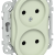 FLITE Розетка 2-местная без заземления без защитных шторок безвинтовое крепление 10А РС02-1-ФлП панг IEK, FI-R20-10-1-K92