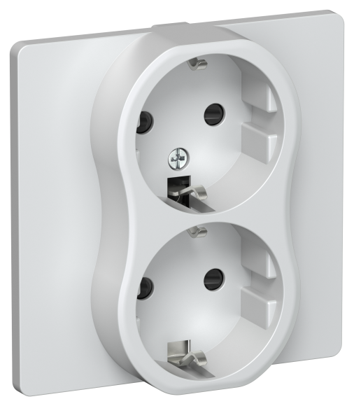 IEK FLITE Розетка 2-местная с заземлением с защитными шторками безвинтовое крепление 16А РСш12-1-К-ФлЖ жемчуг IEK, FI-R24C-16-1-K36