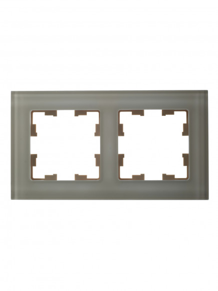 IEK BRITE Рамка 2 -местная РУ-2-2-БрВа стекло ванильный , BR-M22-G-K10