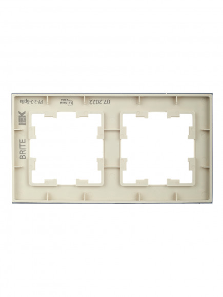 IEK BRITE Рамка 2 -местная РУ-2-2-БрВа стекло ванильный , BR-M22-G-K10
