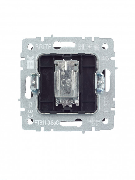 IEK BRITE Розетка TV оконечная РТВ11-0-БрС сталь , BR-A10-O-K46
