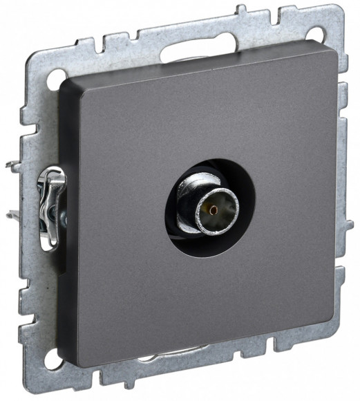 IEK BRITE Розетка TV оконечная РТВ11-0-БрС сталь IEK, BR-A10-O-K46