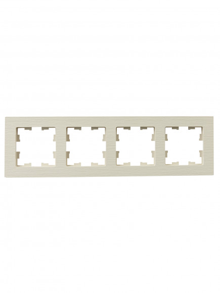 IEK BRITE Рамка 4-местная РУ-4-Бр бежевый рифленый , BR-M42-51-K10