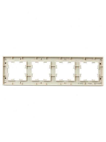 IEK BRITE Рамка 4-местная РУ-4-Бр бежевый рифленый , BR-M42-51-K10