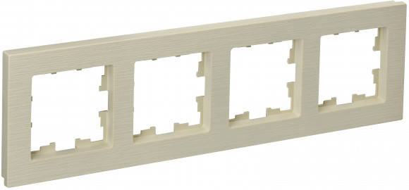 IEK BRITE Рамка 4-местная РУ-4-Бр бежевый рифленый IEK, BR-M42-51-K10
