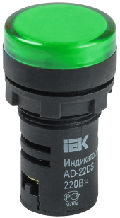 Лампа AD22DS(LED)матрица d=22мм зеленый 24В AC/DC IEK, BLS10-ADDS-024-K06 Лампа AD22DS(LED)матрица d=22мм зеленый 24В AC/DC IEK, BLS10-ADDS-024-K06