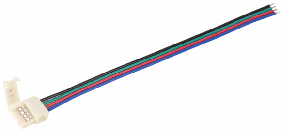 IEK Коннектор 5шт для соединения светодиодной ленты RGB 10 мм с драйвером ( - 15 см - разъем) IEK, LSCON10-RGB-213-5-PRO