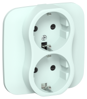 FLITE Розетка 2-местная с заземлением с защитными шторками 16А РСш12-0-А-ФлХЛ холодный лед IEK, FI-R24A-16-K94