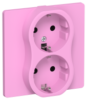 FLITE Розетка 2-местная с заземлением без защитных шторок безвинтовое крепление 16А РС12-1-К-ФлПр пурпурный IEK, FI-R21C-16-1-K99