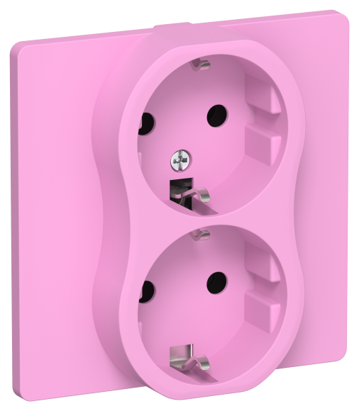 IEK FLITE Розетка 2-местная с заземлением без защитных шторок безвинтовое крепление 16А РС12-1-К-ФлПр пурпурный IEK, FI-R21C-16-1-K99