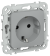 IEK FLITE Розетка с заземлением с защитными шторками безвинтовое крепление 16А РСш11-1-ФлС серый IEK, FI-R14-16-1-K03