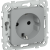 FLITE Розетка с заземлением с защитными шторками безвинтовое крепление 16А РСш11-1-ФлС серый IEK, FI-R14-16-1-K03