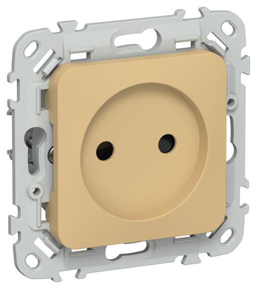 IEK FLITE Розетка без заземления с защитными шторками 10А РСш01-0-ФлШм шамуа IEK, FI-R13-10-K89