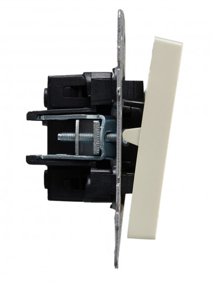 IEK BRITE Выключатель 2-клавишный проходной 10А ВС10-2-6-БрКр бежевый IEK, BR-V22-0-10-K10