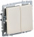 IEK BRITE Выключатель 2-клавишный проходной 10А ВС10-2-6-БрКр бежевый IEK, BR-V22-0-10-K10