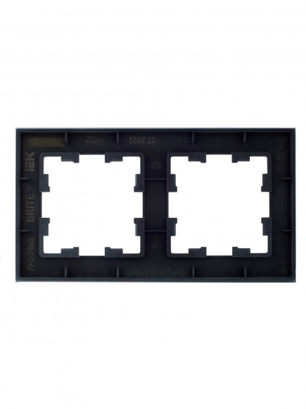 IEK BRITE Рамка 2 -местная РУ-2-2-БрД стекло дымчатый , BR-M22-G-K30