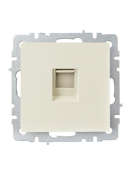 IEK BRITE Розетка компьютерная RJ45 кат.6 РК11-БрКр бежевый , BR-K10-2-K10