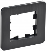 BRITE Рамка 1-местная РУ-1-1-Бр металл черный RE AL IEK, BR-M12-M-21-K02
