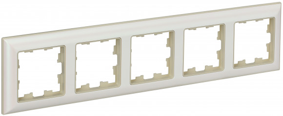 IEK BRITE Рамка 5-местная РУ-5-Бр бежевый/жемчужный IEK, BR-M52-12-1-K10