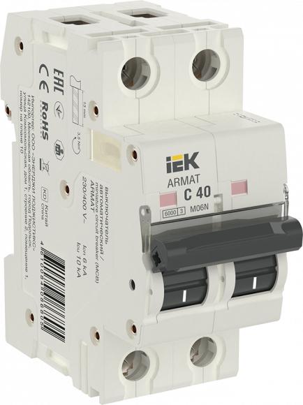 IEK ARMAT Автоматический выключатель M06N 2P C 40А IEK, AR-M06N-2-C040