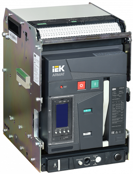 IEK ARMAT AR-A2S TY06 3P W HR/VR Выключатель автоматический воздушный 85кА расцепитель TY 630А 3P выдвижной с аксессуарами ~220-240В: реле отключения, реле включения, моторный привод IEK, AR-ACB-3VB-085-0630A-TYCF