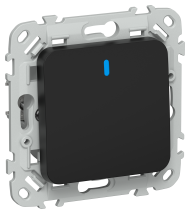 FLITE Выключатель 1-клавишный с индикацией 10А ВС11-1-1-ФлЧ черный IEK, FI-V10-1-10-1-K02