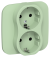 IEK FLITE Розетка 2-местная с заземлением без защитных шторок безвинтовое крепление 16А РС12-1-А-ФлФ фисташковый IEK, FI-R21A-16-1-K93