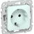 FLITE Розетка с заземлением с защитными шторками безвинтовое крепление 16А РСш11-1-ФлХЛ холодный лед IEK, FI-R14-16-1-K94