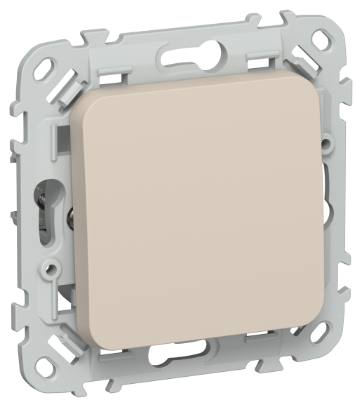 IEK FLITE Выключатель 1-клавишный кнопочный проходной 10А ВС61-2-0-ФлЛ льняной IEK, FI-V18-0-10-1-K88