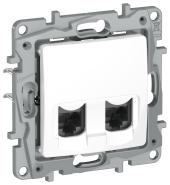 IEKETIKA Розетка компьютерная двойная RJ45 категория 5Е UTP 6722551 белый IEK