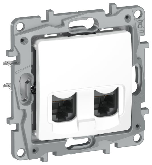 IEK IEKETIKA Розетка компьютерная двойная RJ45 категория 5Е UTP 6722551 белый IEK