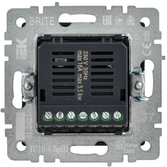 IEK BRITE Термостат электронный с индикацией ТС10-1-БрЧ черный , BR-RT11-K02