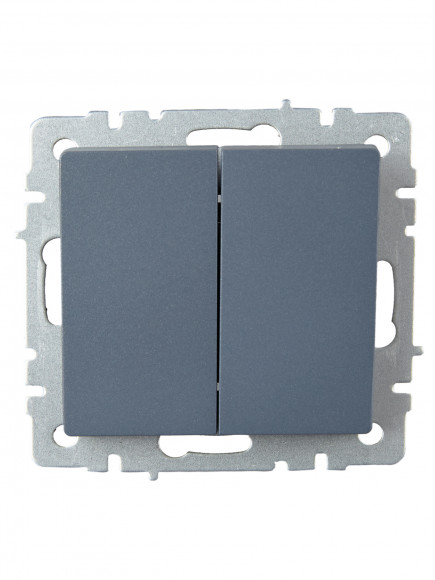 IEK BRITE Выключатель 2-клавишный проходной 10А ВС10-2-6-БрМ маренго , BR-V22-0-10-K35