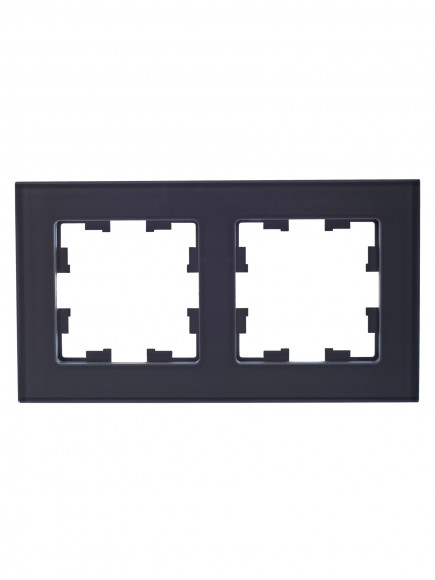 IEK BRITE Рамка 2 -местная РУ-2-2-БрСе стекло серый , BR-M22-G-K03