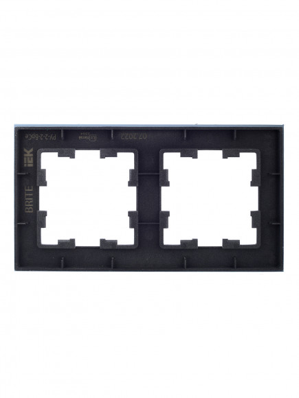 IEK BRITE Рамка 2 -местная РУ-2-2-БрСе стекло серый , BR-M22-G-K03