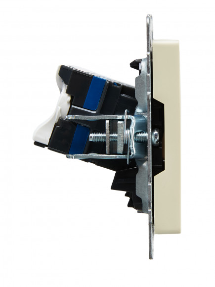 IEK BRITE Розетка компьютерная двойная RJ45 кат.6 РК11-2-БрКр бежевый , BR-K20-2-K10