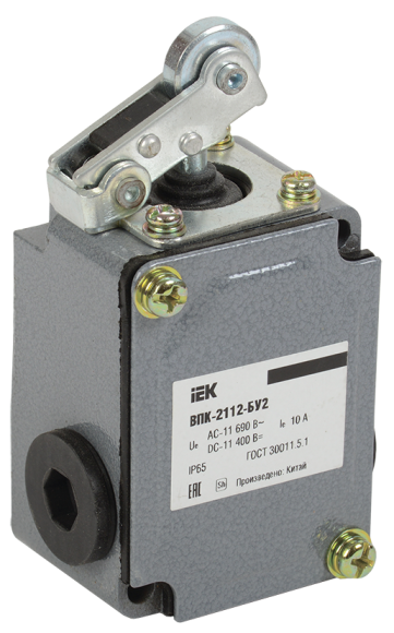 IEK Выключатель концевой ВПК-2112-БУ2 рычаг с роликом IP65 IEK, KV-1-2112-1