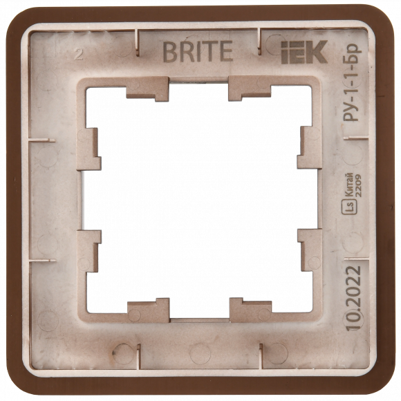 IEK BRITE Рамка 1-местная РУ-1-1-Бр металл коричневый RE AL IEK, BR-M12-M-21-K30
