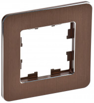 BRITE Рамка 1-местная РУ-1-1-Бр металл коричневый RE AL IEK, BR-M12-M-21-K30 BRITE Рамка 1-местная РУ-1-1-Бр металл коричневый RE AL IEK, BR-M12-M-21-K30