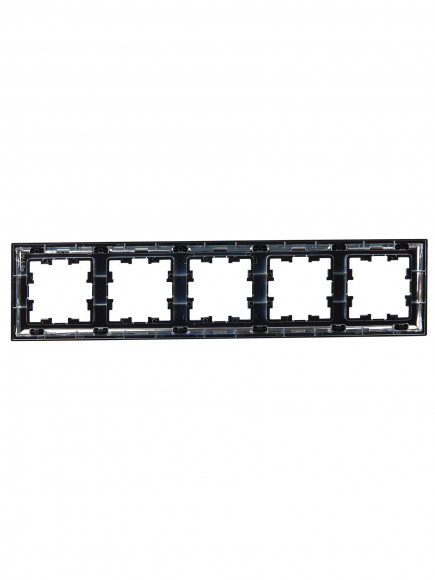 IEK BRITE Рамка 5-местная РУ-5-Бр хром/черный , BR-M52-12-2-K23