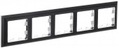 BRITE Рамка 5-местная РУ-5-Бр хром/черный IEK, BR-M52-12-2-K23