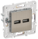IEK SKANDY Розетка USB A+A 3,1А SK-R15N металл никель , SK-U21-D31-K50