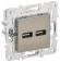 IEK SKANDY Розетка USB A+A 3,1А SK-R15N металл никель , SK-U21-D31-K50