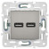 IEK SKANDY Розетка USB A+A 3,1А SK-R15N металл никель , SK-U21-D31-K50