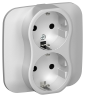 FLITE Розетка 2-местная с заземлением без защитных шторок безвинтовое крепление 16А РС12-1-А-ФлА алюминий IEK, FI-R21A-16-1-K47