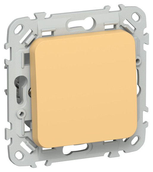 IEK FLITE Выключатель 1-клавишный кнопочный 10А ВС11-2-0-ФлЗ золотарник IEK, FI-V14-0-10-1-K90