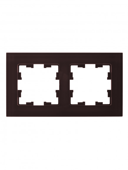 IEK BRITE Рамка 2 -местная РУ-2-2-БрТБ стекло темная бронза , BR-M22-G-K45