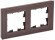 IEK BRITE Рамка 2 -местная РУ-2-2-БрТБ стекло темная бронза , BR-M22-G-K45