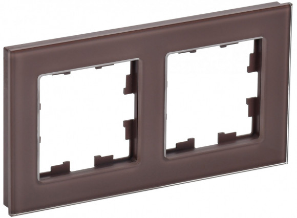 IEK BRITE Рамка 2 -местная РУ-2-2-БрТБ стекло темная бронза IEK, BR-M22-G-K45
