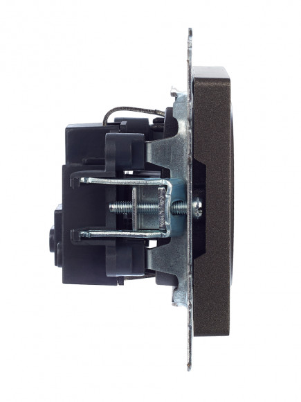 IEK BRITE Розетка 1-местная с заземлением без защитных шторок 16А РС11-1-0-БрТБ темная бронза , BR-R11-16-K45